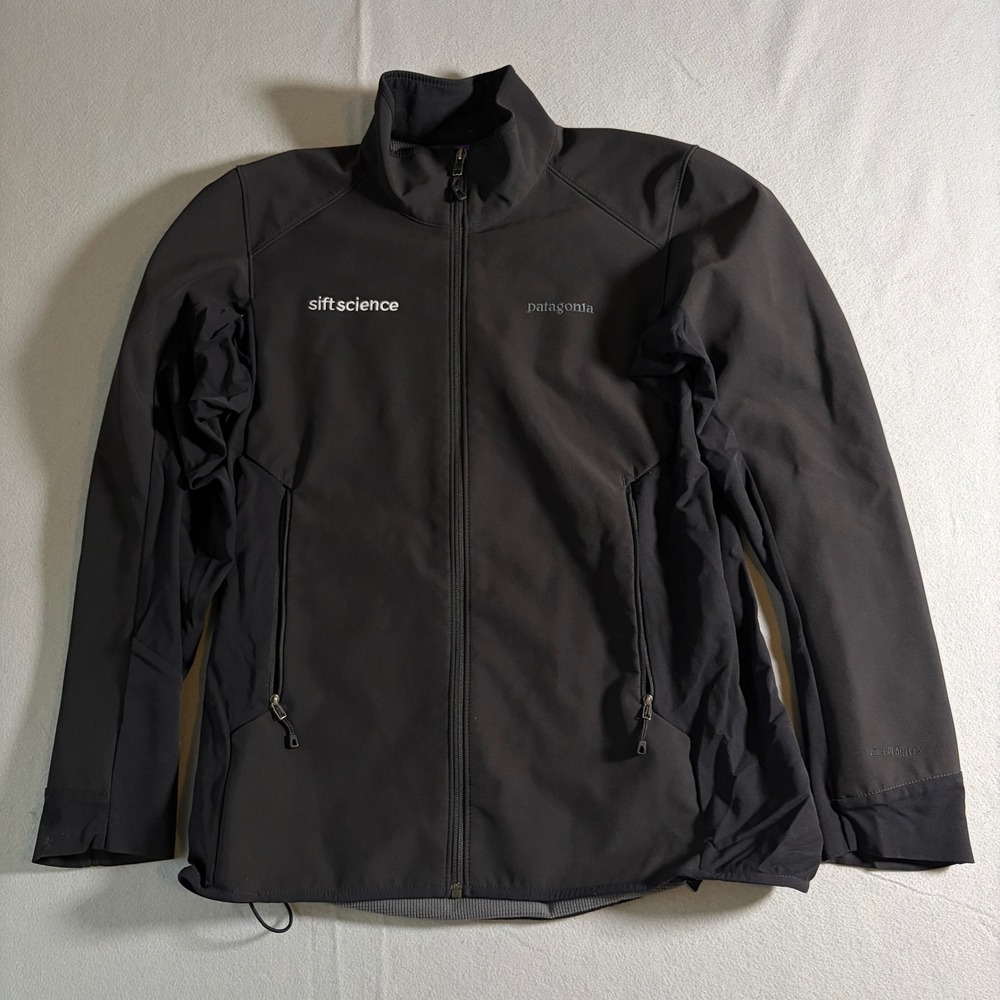 Patagonia Mens Adze Polartec Softshell Jacket Black Sift Science Logo Size M